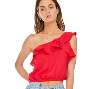 ASTR Ruffle One Shoulder Top